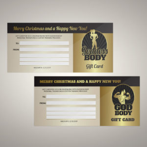 Personal trainer gift card, Godbody, GoddessBody, personal trainer Santa Monica